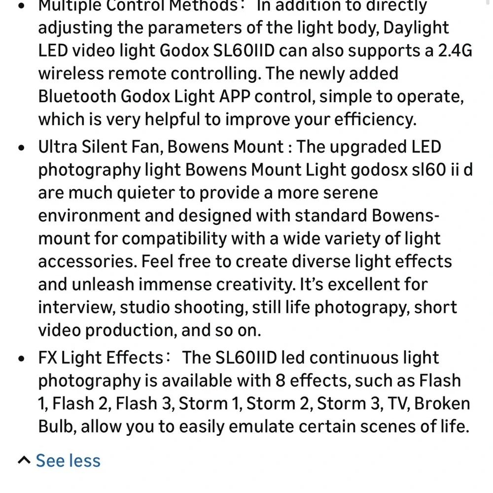 Godox SL60IID Black LED Video Light